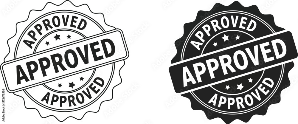 Fototapeta premium Approved stamp vector graphic design element for business and certification