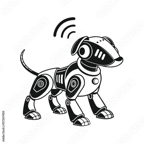 Robotic Pet with Smart Vision Module Vector Black