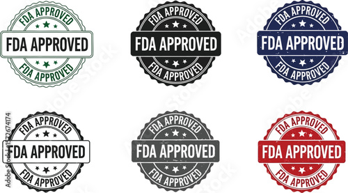 Fda approved stamp vector illustration for product certification and compliance