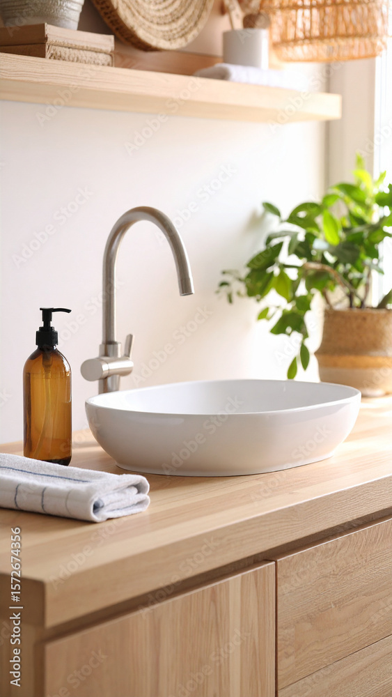 Fototapeta premium Clean modern bathroom sink