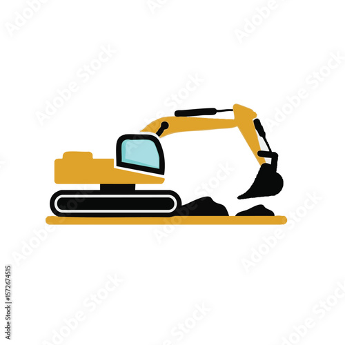 Excavator Icon for Construction Apps