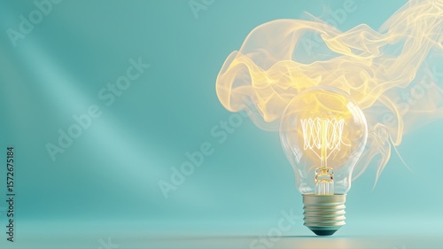 Bright Idea: Glowing Light Bulb with Abstract Energy energy light bright abstract idea concept glow