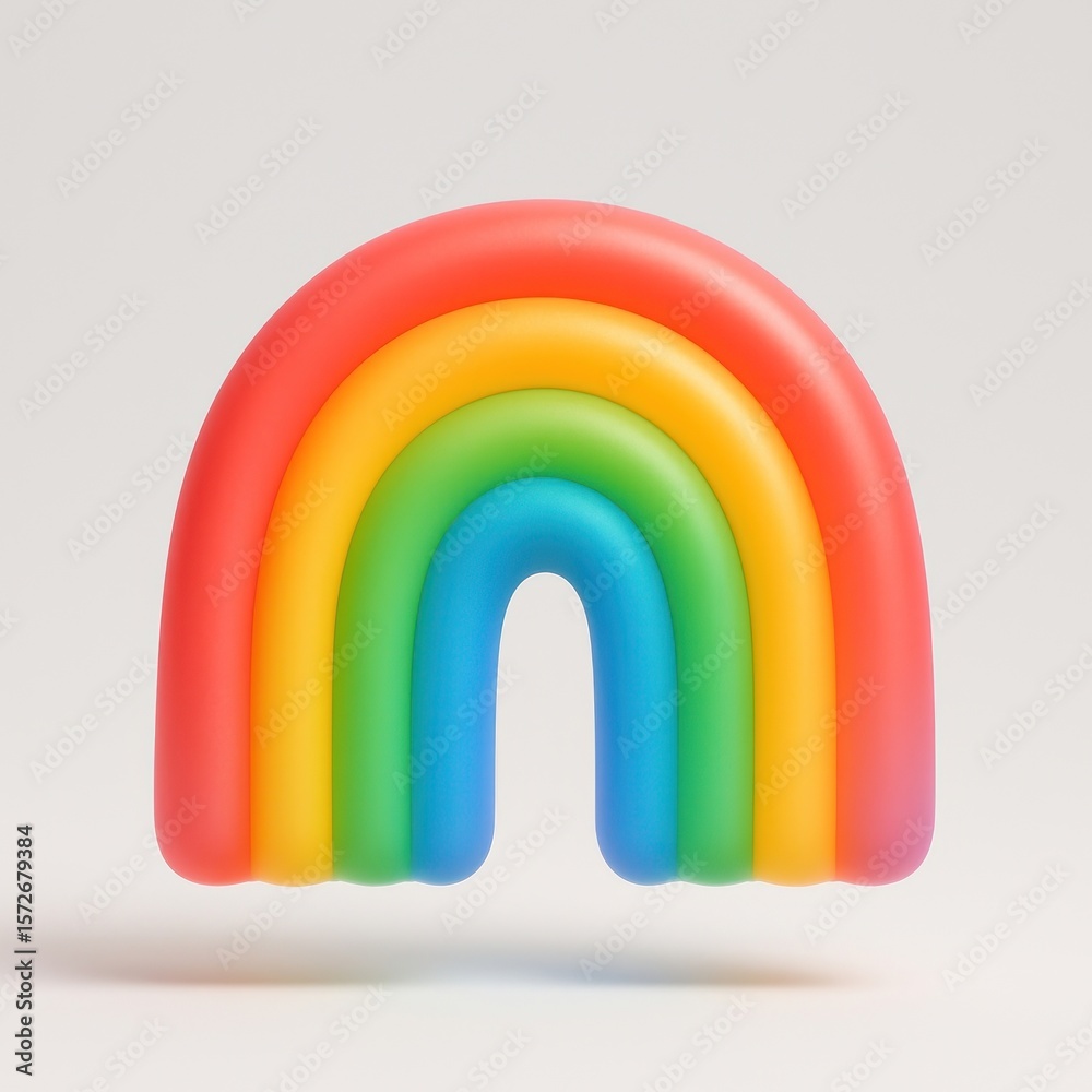Fototapeta premium Colorful playful rainbow arch illustration.