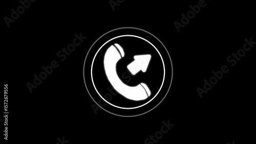  Outgoing call phone icon, Calling icon concept, Technology phone calling icon, handset icon