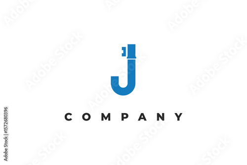 letter j modern key logo design