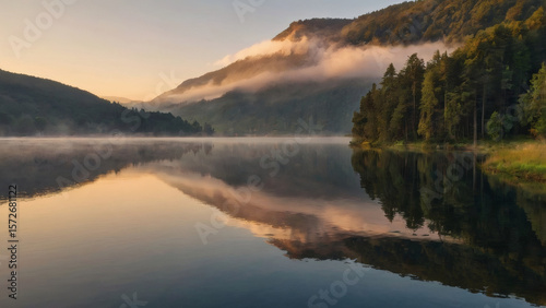sunrise over the lake