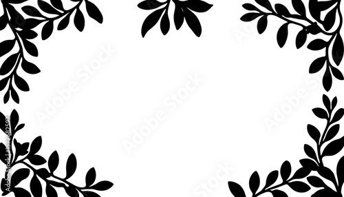 Silhouette of Christmas frame with mistletoe, romantic holiday accent