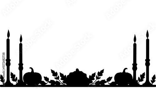 Thanksgiving silhouette with candle centerpiece, festive holiday decor