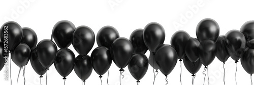 Wallpaper Mural A horizontal row of many glossy black balloons Torontodigital.ca