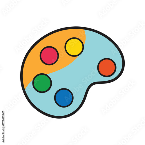 A simple illustration of a colorful paint palette