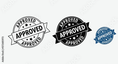 Approved stamp vector set approved badge vector approved icon vector design
