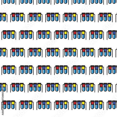 Seamless Laboratory Tubes Vector Pattern for Science and Research Themes