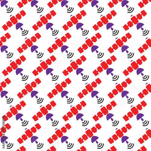 Space Station Seamless Pattern Vector Design