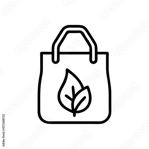 Eco-friendly tote bag with leaf design in minimalist style  