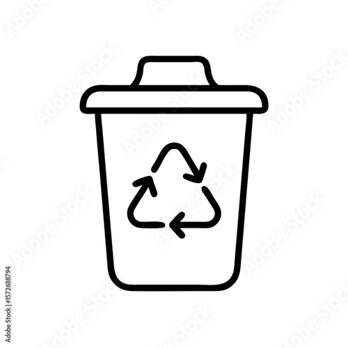 Recycling bin with symbol for waste management and concept of Ecology  