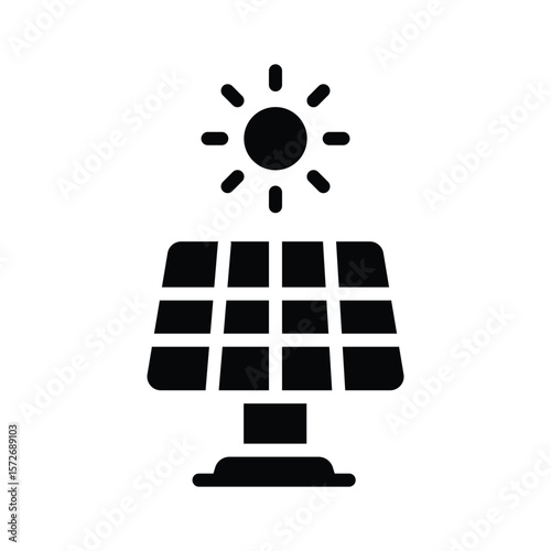 Introducing a glyph icon showing solar energy concept
