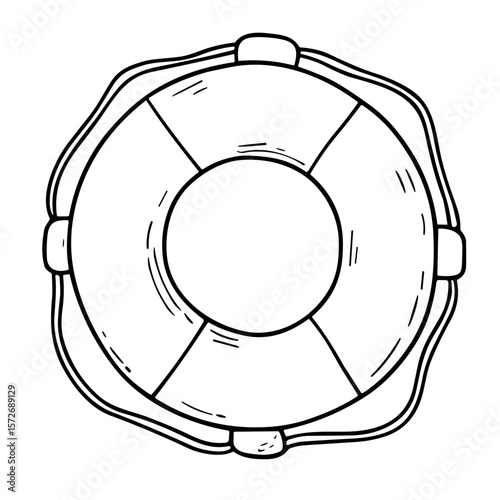 Doodle sketch vector illustration of a lifebuoy on transparent background
