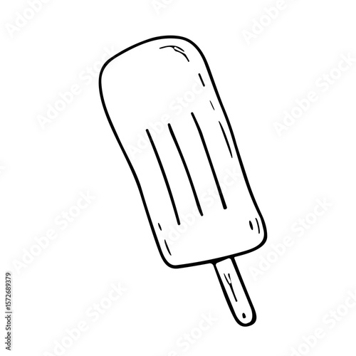 Doodle sketch vector illustration of an ice pop on transparent background for dessert and summer treat design
