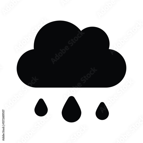 Gaze upon this glyph icon featuring gentle rain cloud
