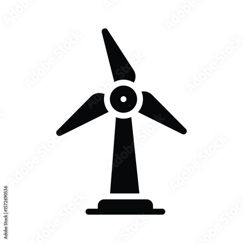 A trendy glyph icon showing windmill energy source