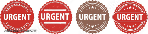 Urgent stamp vector set design for labels and stickers vector illustration