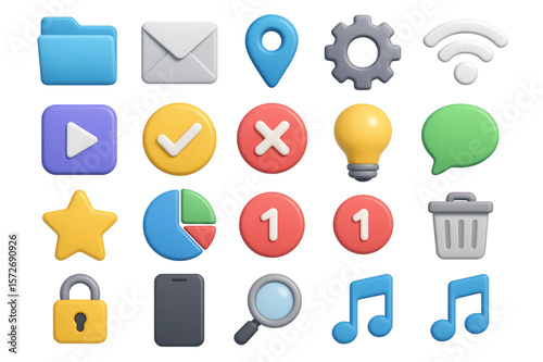 Modern Application Icon Pack, Essential Interface Glyphs.