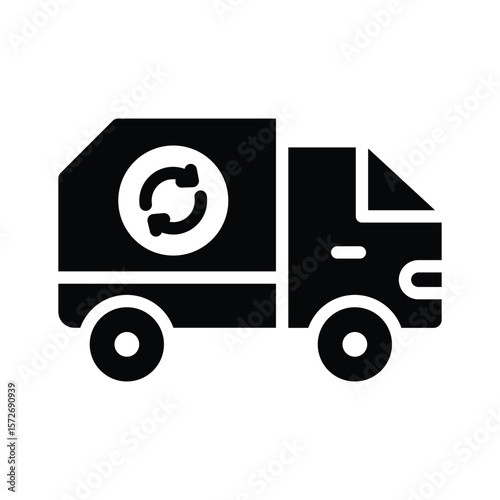 A premium glyph icon of recycle dumper truck