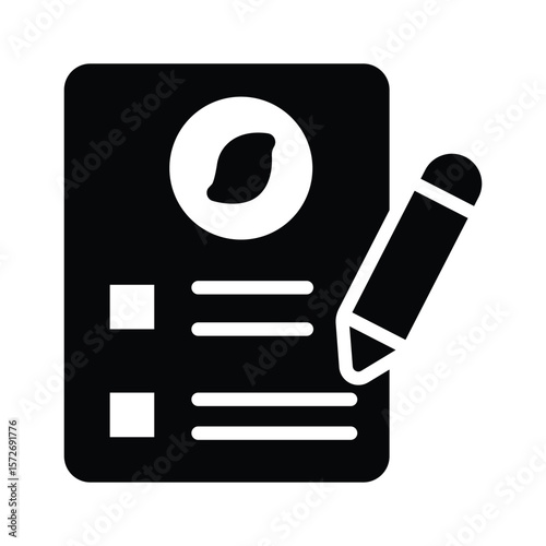 A premium glyph icon of environmental survey report