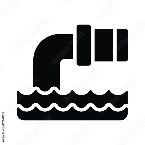 Well-crafted glyph icon symbolizing drainage system