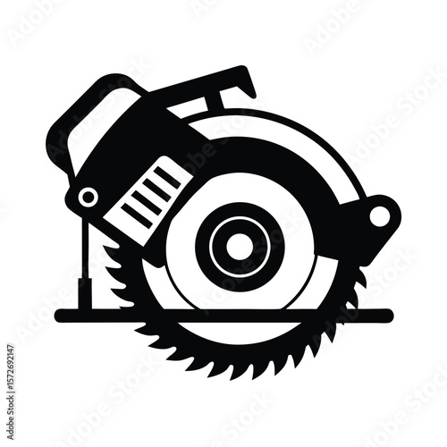 circular saw with safety guard and trigger black