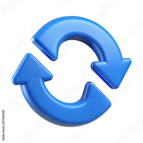 Free Download 3D Blue Refresh Arrows Icon - GFXLoad