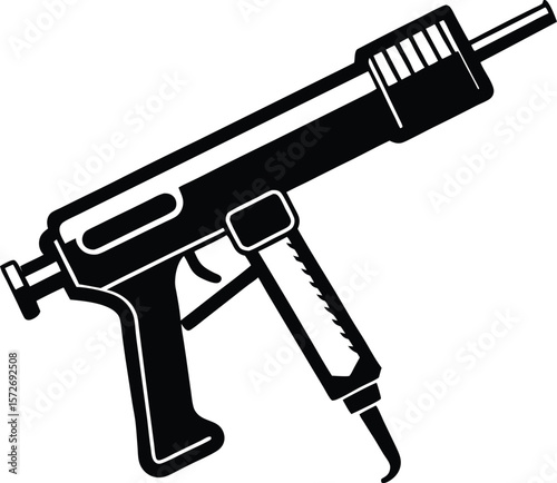 clean black vector of power caulking gun trigger