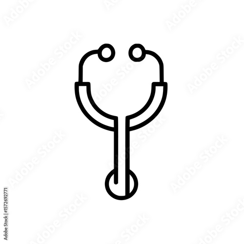 Stethoscope silhouette pictogram for healthcare icons in medical settings