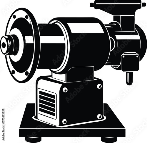 compact bench grinder black silhouette vector