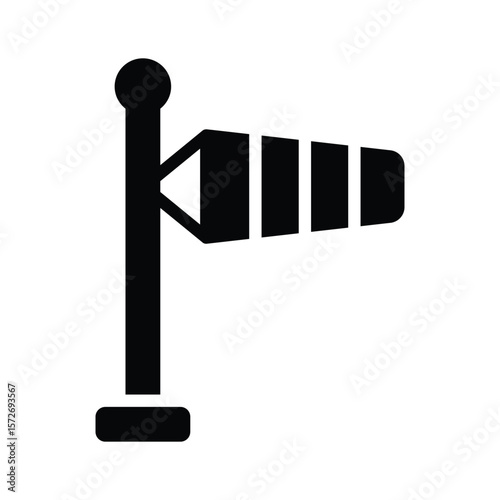 A trendy glyph icon of windsock weather readings