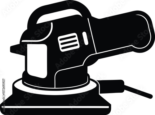 compact ergonomic power sander black silhouette
