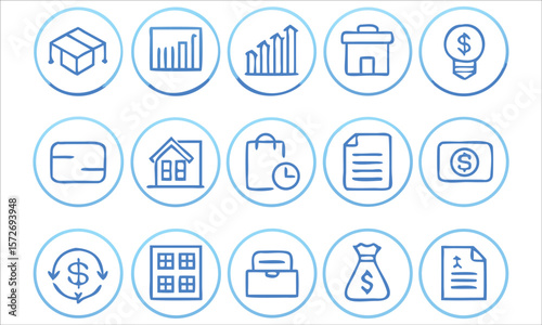 Financial icons collection finance business