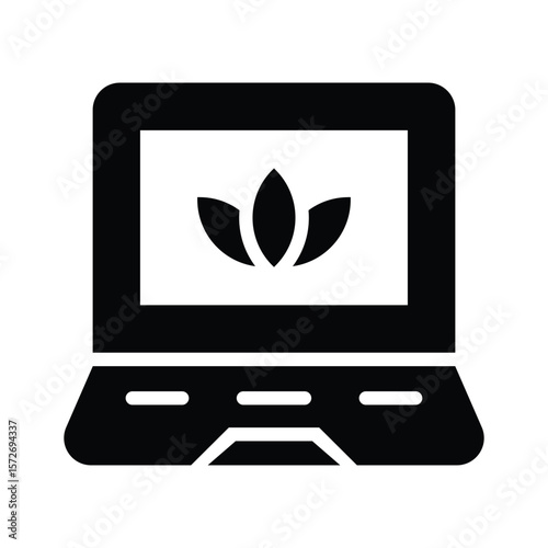 Have a sight of this premium glyph icon showing laptop