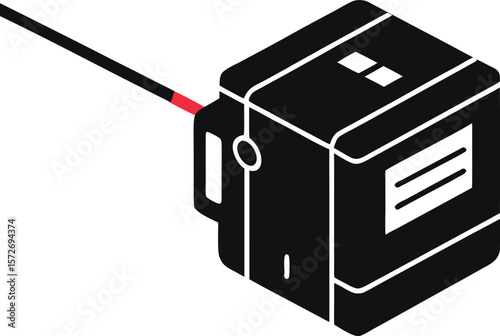 compact handheld laser level emitting horizontal beam