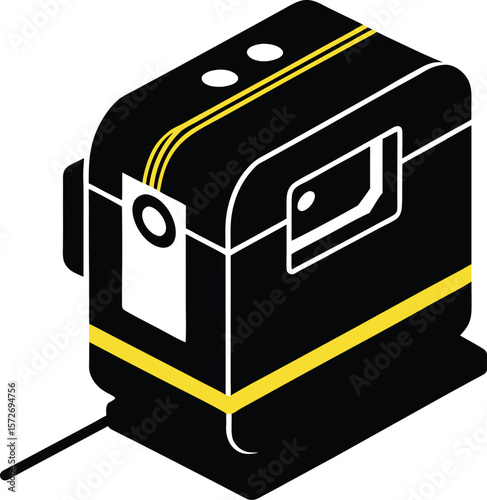 compact handheld laser level emitting horizontal beam