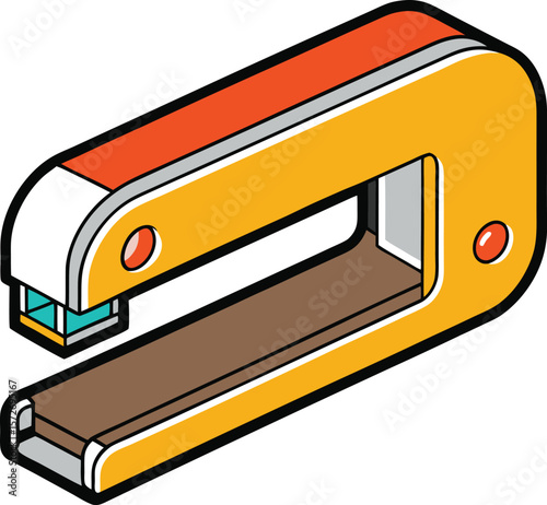 compact power stapler black outline vector on white