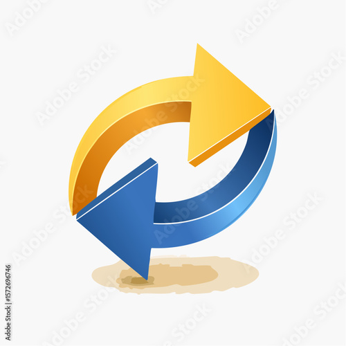Two 3d arrows merging
