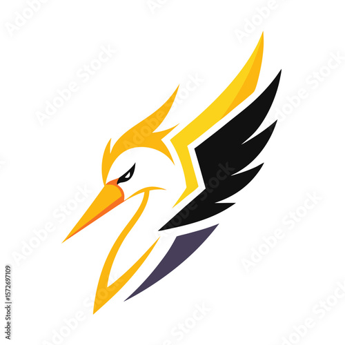 Stylized abstract bird of prey logo with sharp angles and vibrant colors