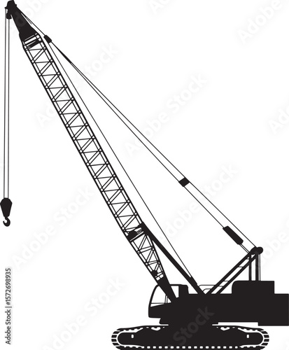  Heavy Duty Construction Crane Silhouette: Building and Industrial Lifting Equipment