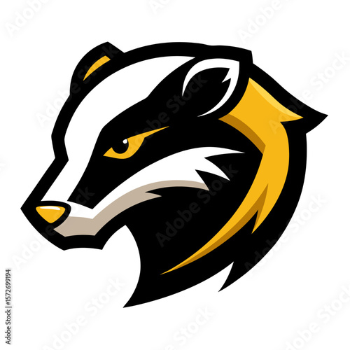 Side-Profile Honey Badger with Intense Expression and Tactical Styling for Fearless Team Brands