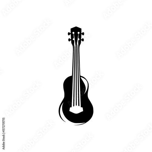 Vector silhouette of a guitar pictogram suitable for music-related design projects and creative presentations