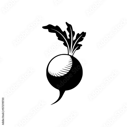 Silhouette pictogram of a beetroot, depicting a simple and clear representation of a vegetable for various design needs