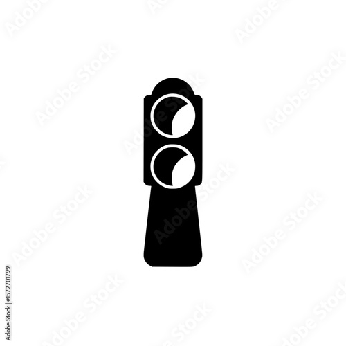 Silhouette pictogram of a traffic light icon representing urban traffic control and signaling for drivers and pedestrians at intersections