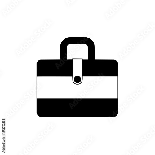 Silhouette pictogram depicting a briefcase in a minimalist design suitable for various professional themes and applications