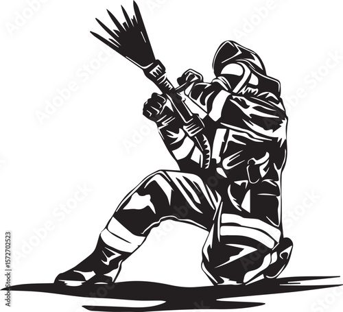 Print Firefighter with Hose Nozzle